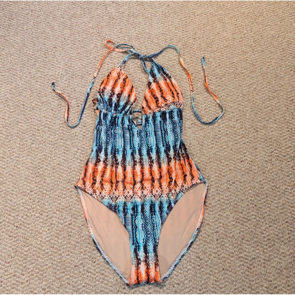 Tart One Piece Swimsuit Womens M Rainbow Python Beach Pool Summer Vacation